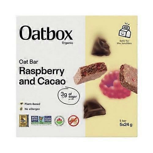 Oatbox Organic Oat Bar Raspberry & Cacao Plant-Based, 5 X 24 Grams (Case Of 12)