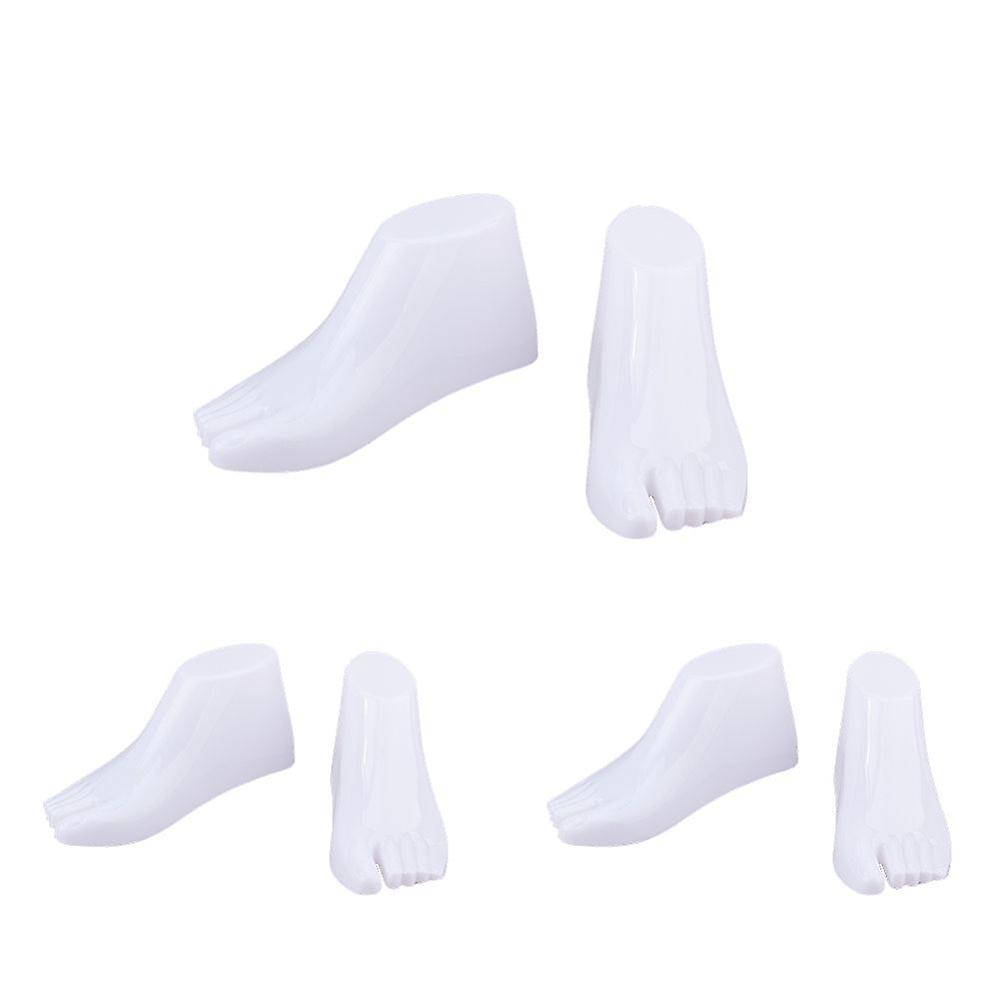 PVC Plastic Sandal Shoes Support Retail Shop Shoe Display Stand Forms Inserts Foot Shape White 77x179x52mm
