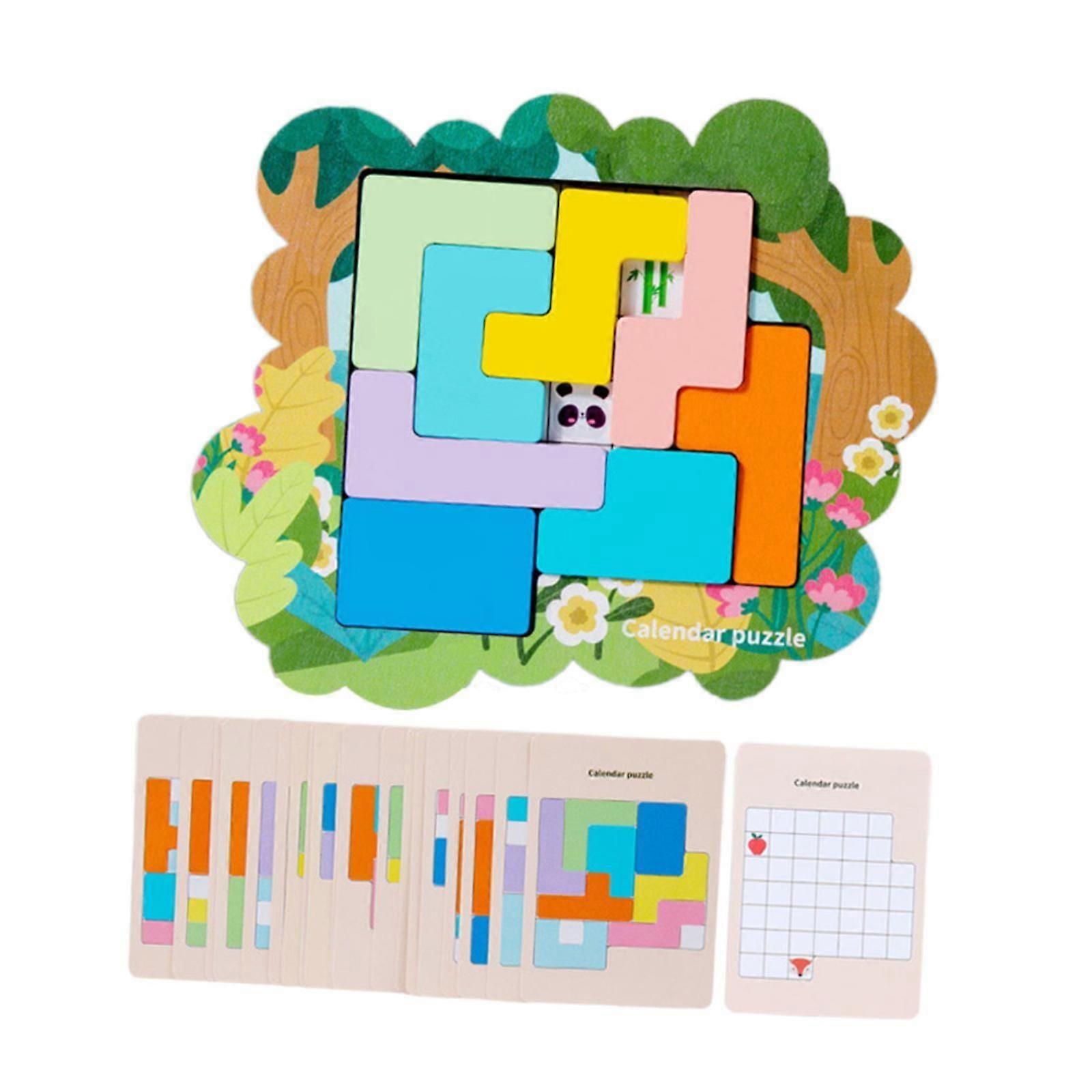 Wooden Jigsaw Puzzle Stem Brain Teaser for Colors Preschool Color Perception Animals