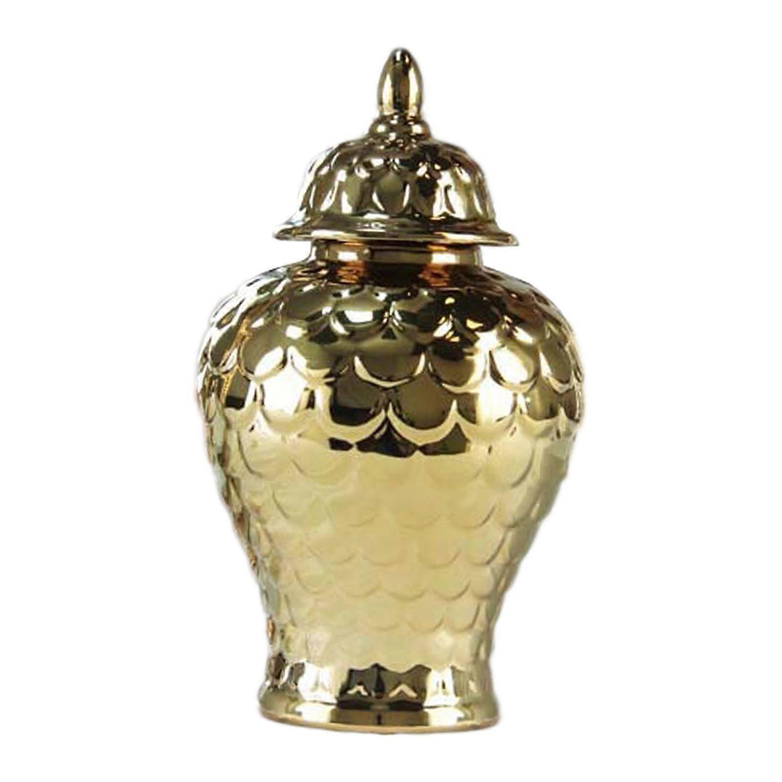 Keramische Gember Jar Bloemstuk Display Bruiloften Decoratieve Gember Pot Gouden