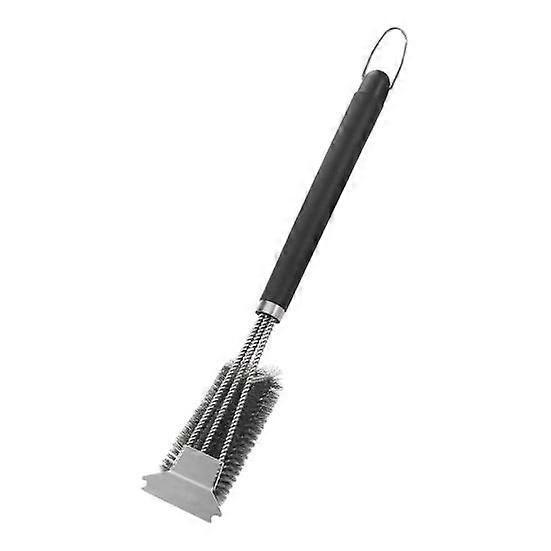 Grill Brush with Scraper Thick BBQ Grill Bristles Adjustable Handle Extra Cleaning Brush for