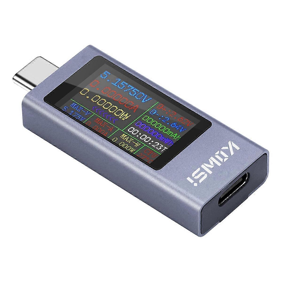 USB C Tester Power Meter,Digital Multimeter with Large Color Screen,Voltage and Current Tester for Chargers,Power