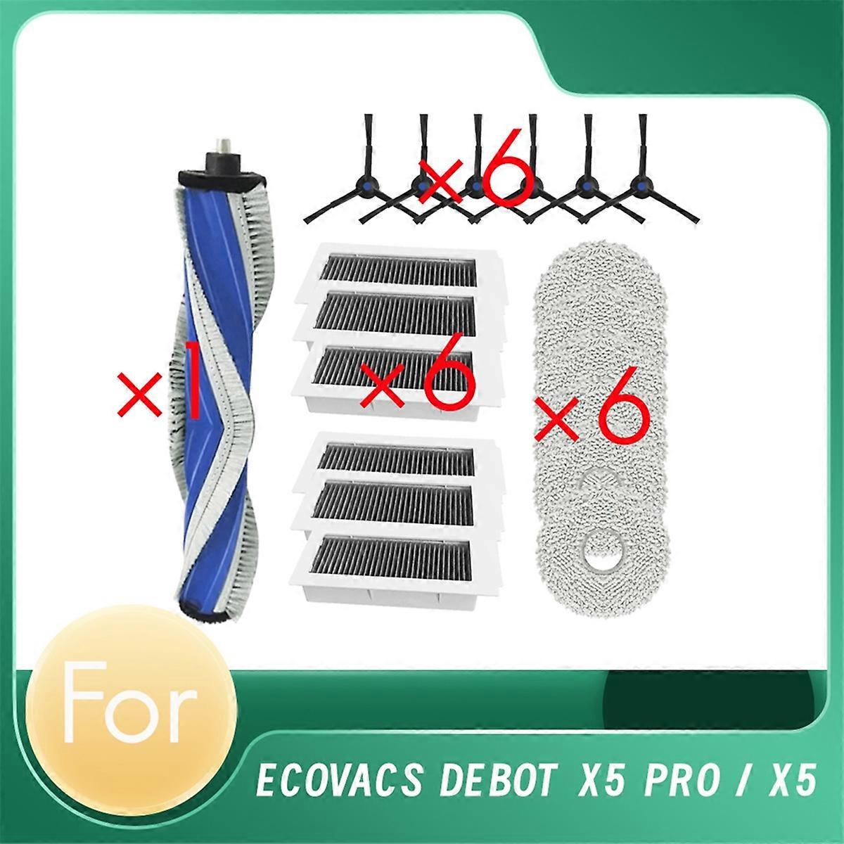 19 Pcs for X5 Pro / X5 Omni Sweeping Robot Accessories Cleaner Parts Replacement Main Side Brush Mop Filter Set