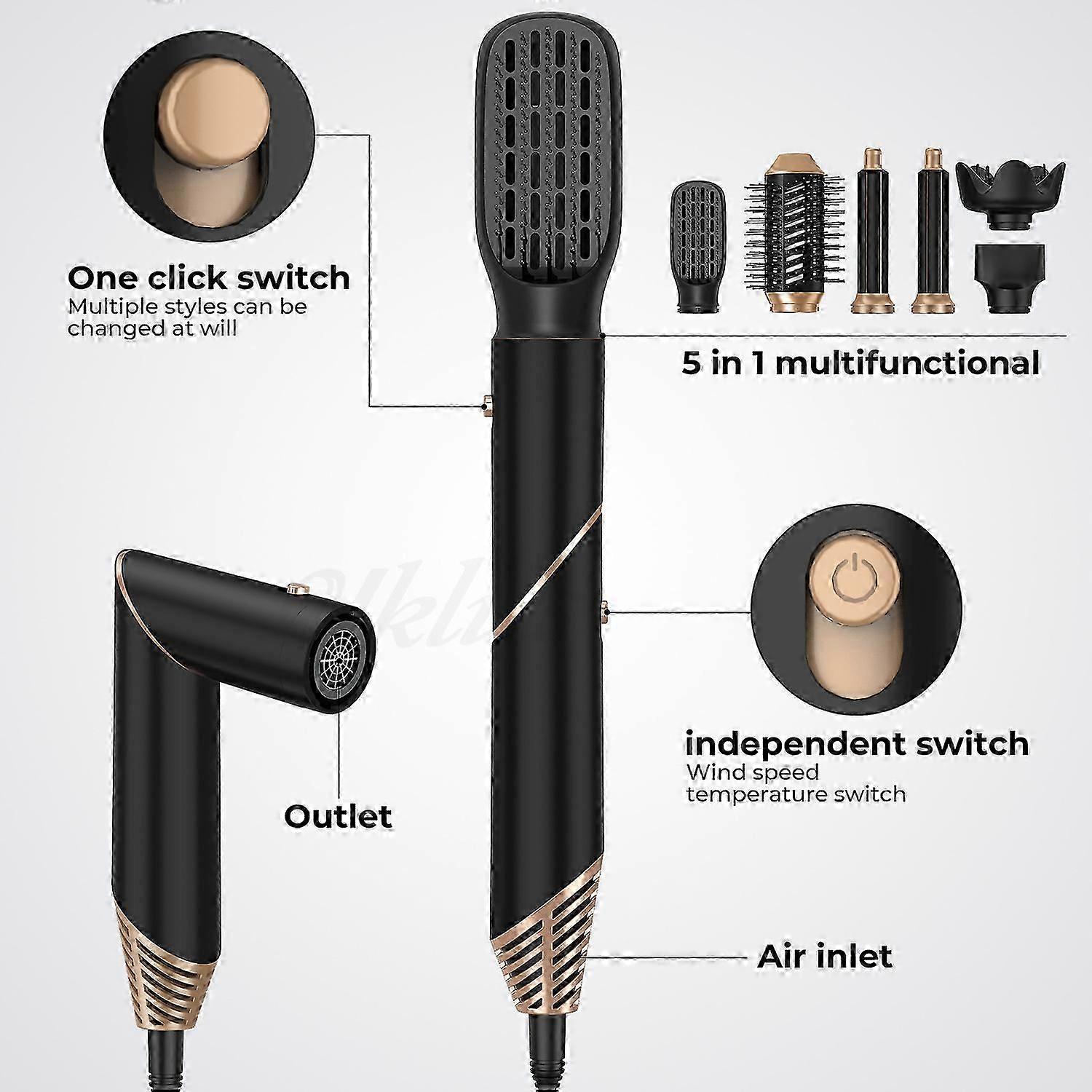 six-in-one Air Styling & Drying System, Powerful Hair Blow Dryer & Multi-styler With Auto-wrap