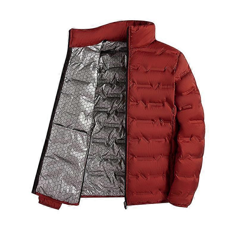 Self Heating Down Jacket Men Windproof Pleated Down Jackets Stand Collar Classical Warm Winter Jackets