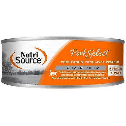 NutriSource Select Recipe 无谷物罐装猫粮猪肉精选，每个 12 个/5.5 盎司