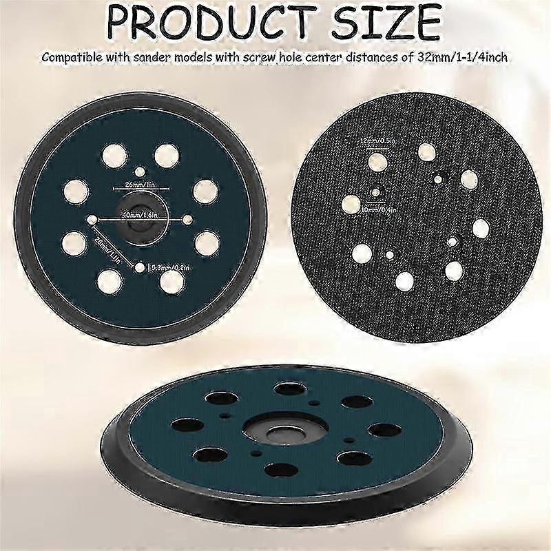 2Pcs Sander Replacement Pad for Ryobi, 8 Holes 5 Inch Sanding Discs Hook and Loop
