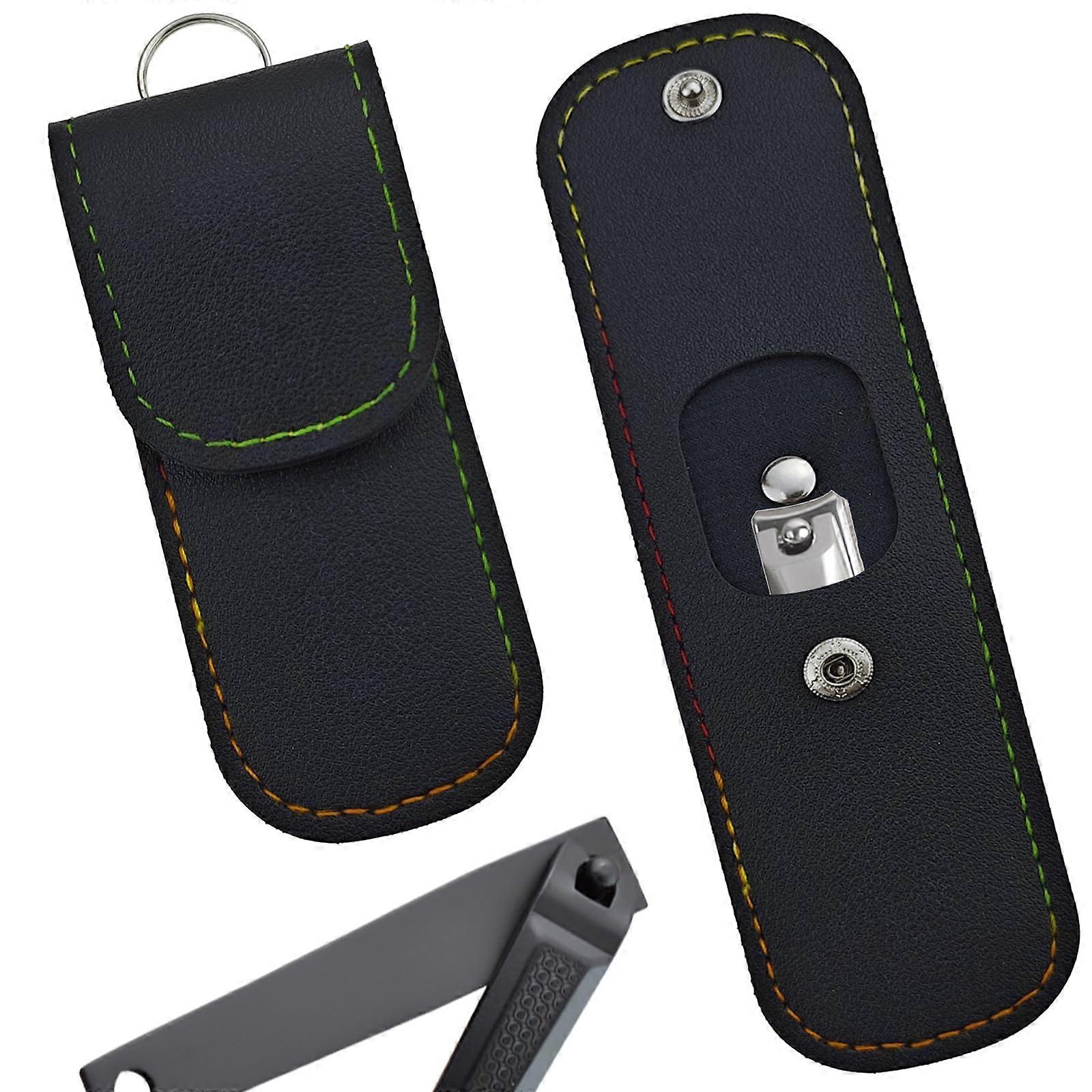 Small Leather Empty Nail Clippers Travel Case - 2 Pack Portable Storage for Home and Travel, Compact Design, Durable Material
