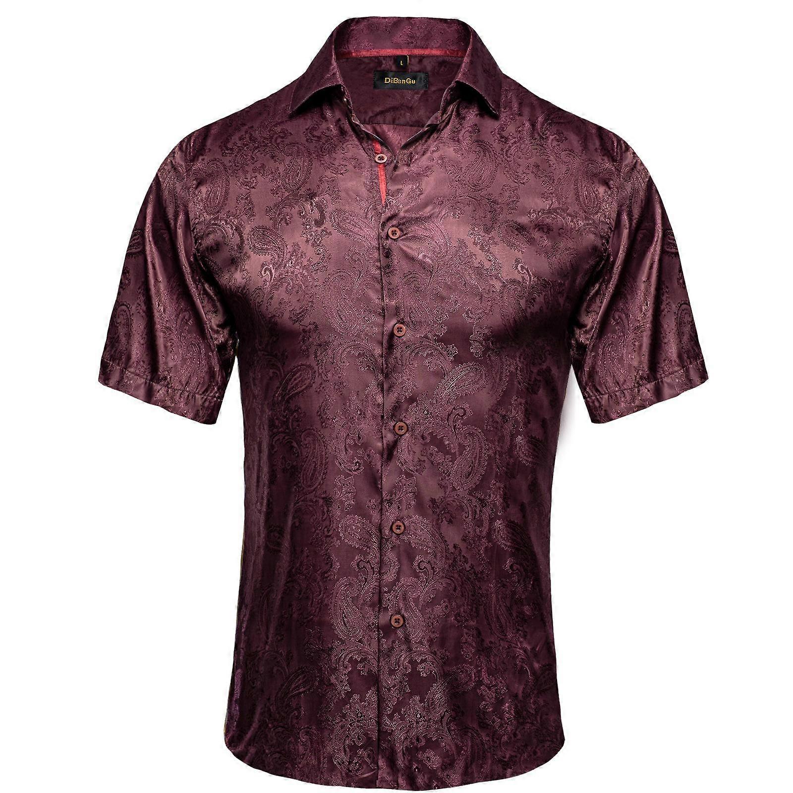 Heren Overhemd Korte Mouw Zakelijk Formeel Overhemd Regular Fit Overhemden met knopen