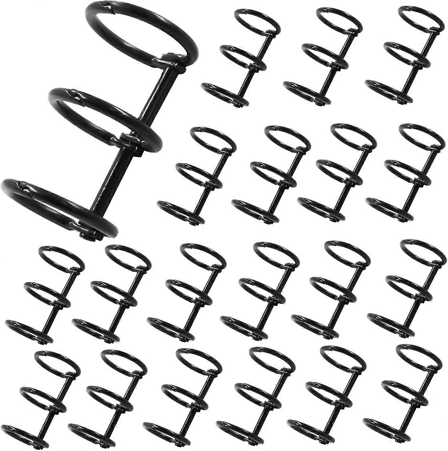 20 Pcs 3 Rings Metal Loose Leaf Binders Snap Split Hinged with 20 mm Inner Diameter, Book Rings for DIY Travel Diary, Photo Album, Binding Spines Comb