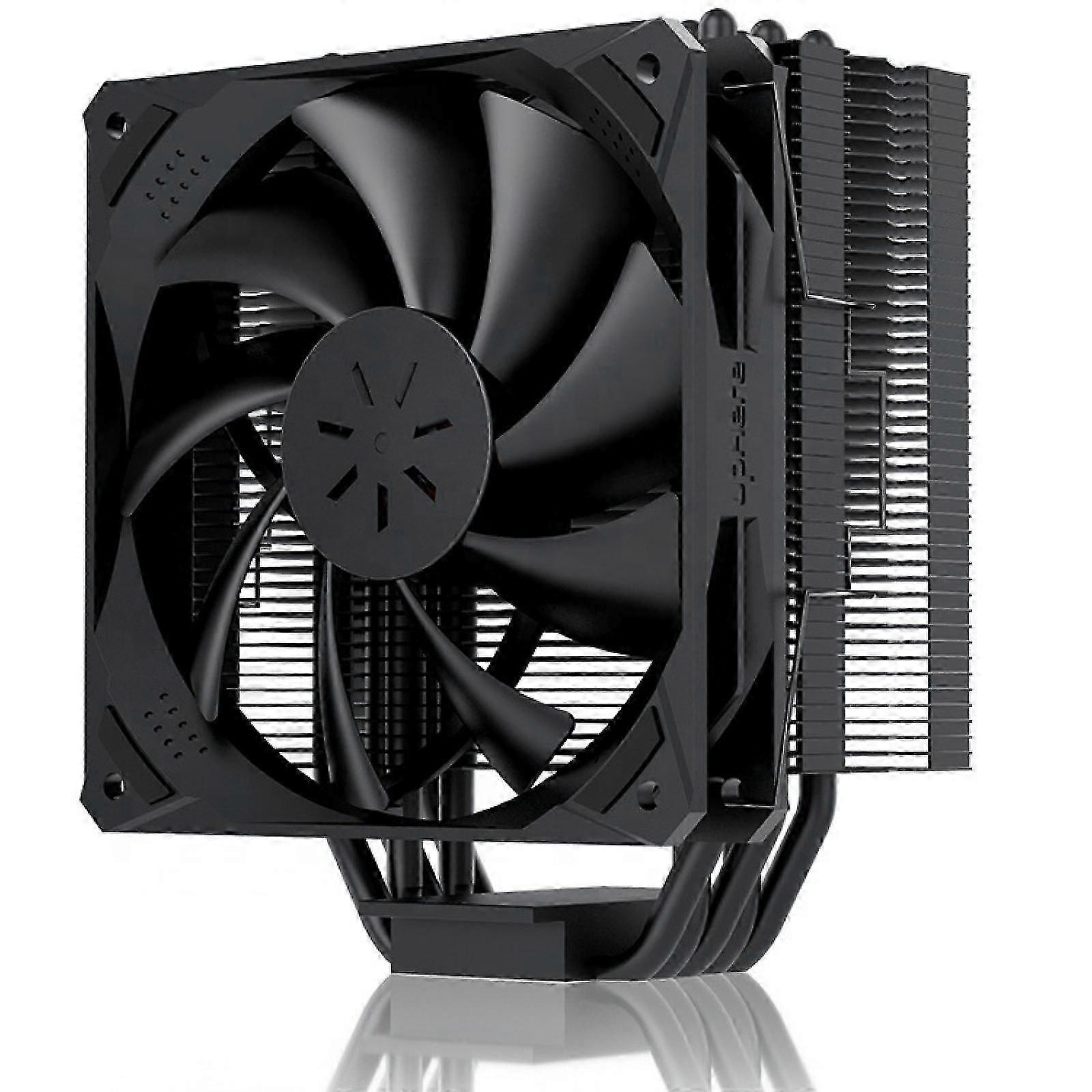 Dissipatore d'aria per CPU ad alte prestazioni 4 tubi di calore in rame Coperchio del dispositivo di raffreddamento della CPU Ventola PWM da 120 mm a basso rumore - Intel LGA 1700/1200/115X, AMD AM5/AMD4 tutto nero -GSLA