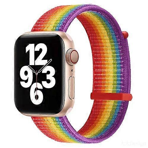 Hook and Loop Fastener Dual Section Watch Band For Apple Watch Series 9&8&7 41mm / SE 3&SE 2&6&SE&5&4 40mm / 3&2&1 38mm