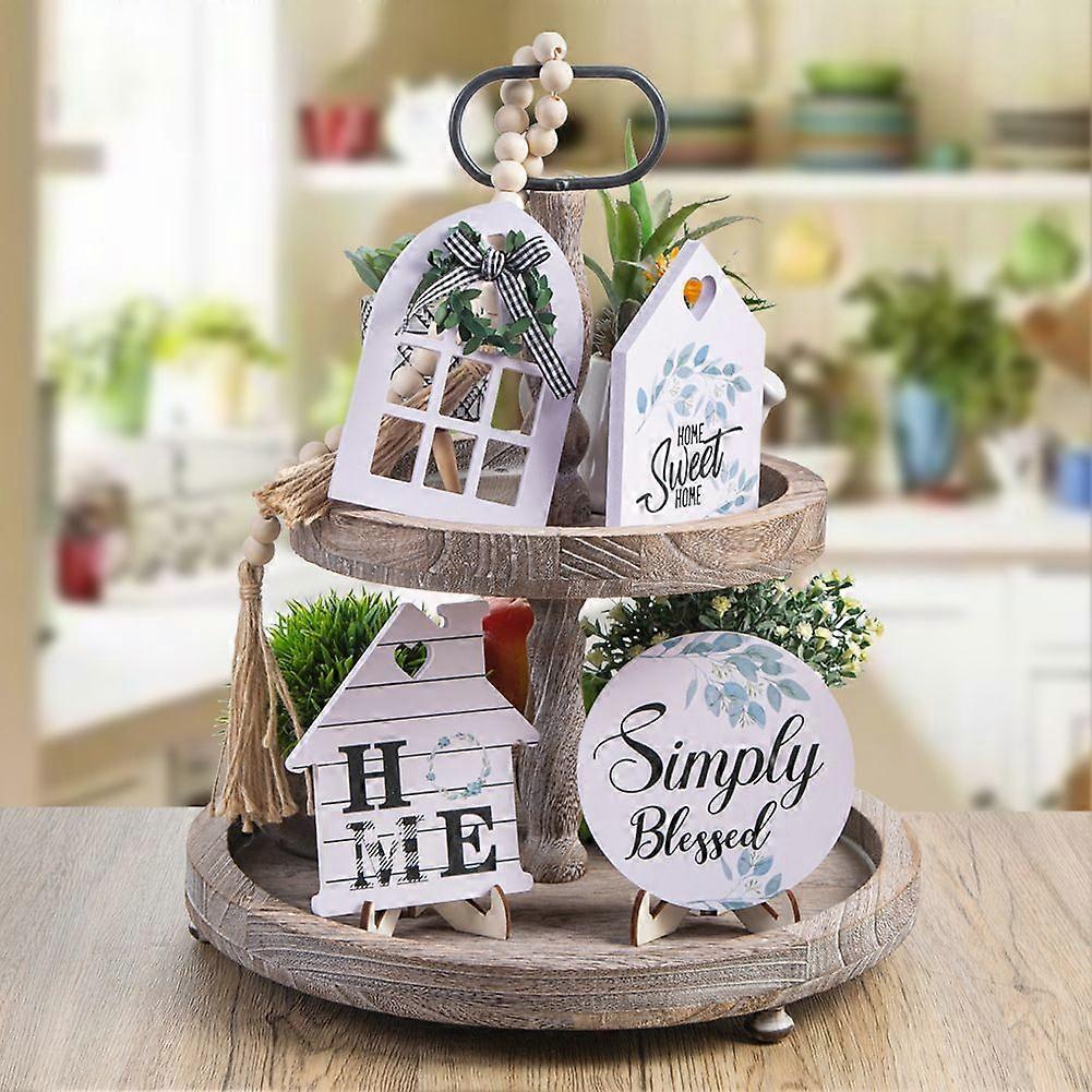 ファームスタイルレイヤードトレイデコレーションセットPVCクラフトホーム卓上デコレーション