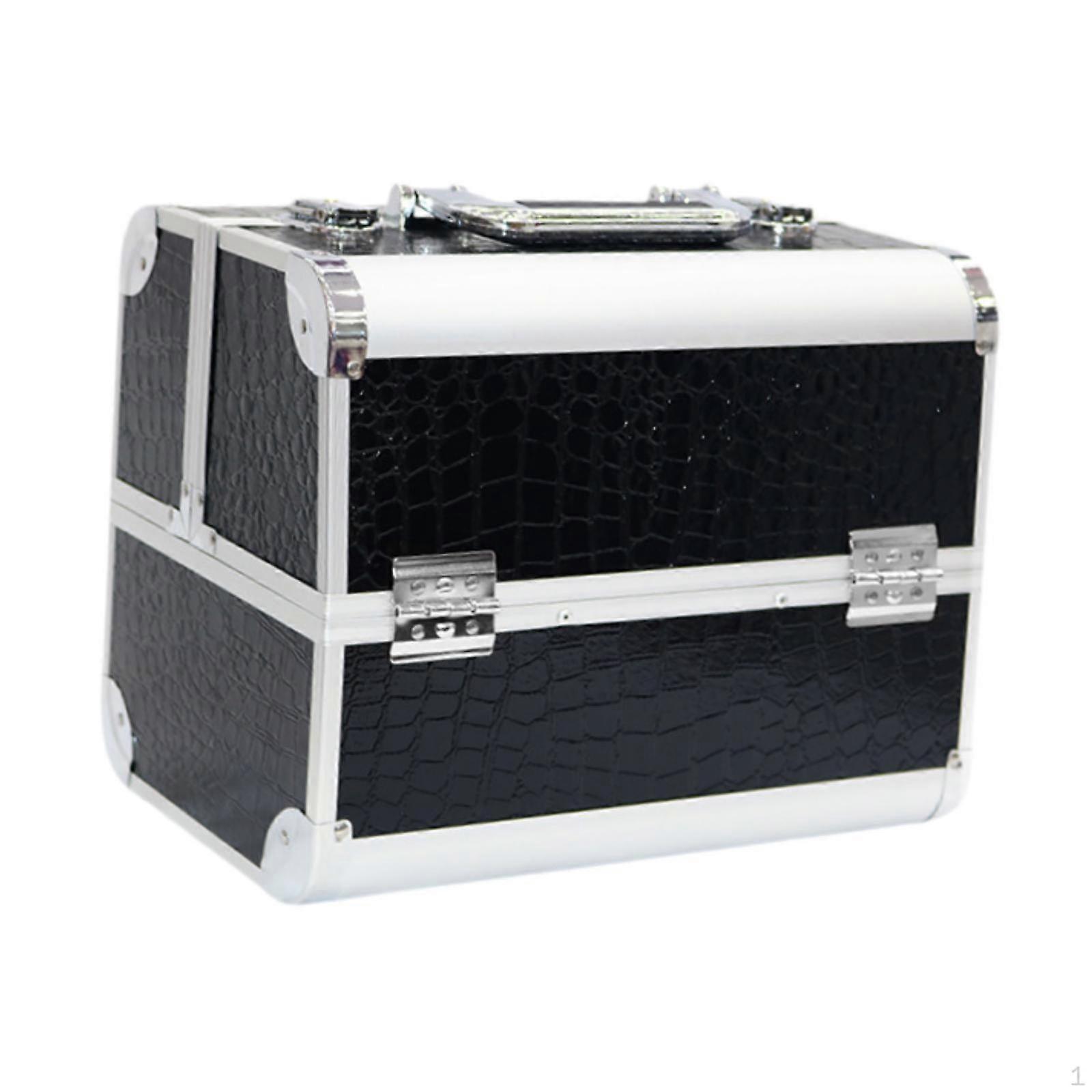 Makeup Box Organizer Cosmetic Storage Vanity Case Hard Shell Lockable Nail Art