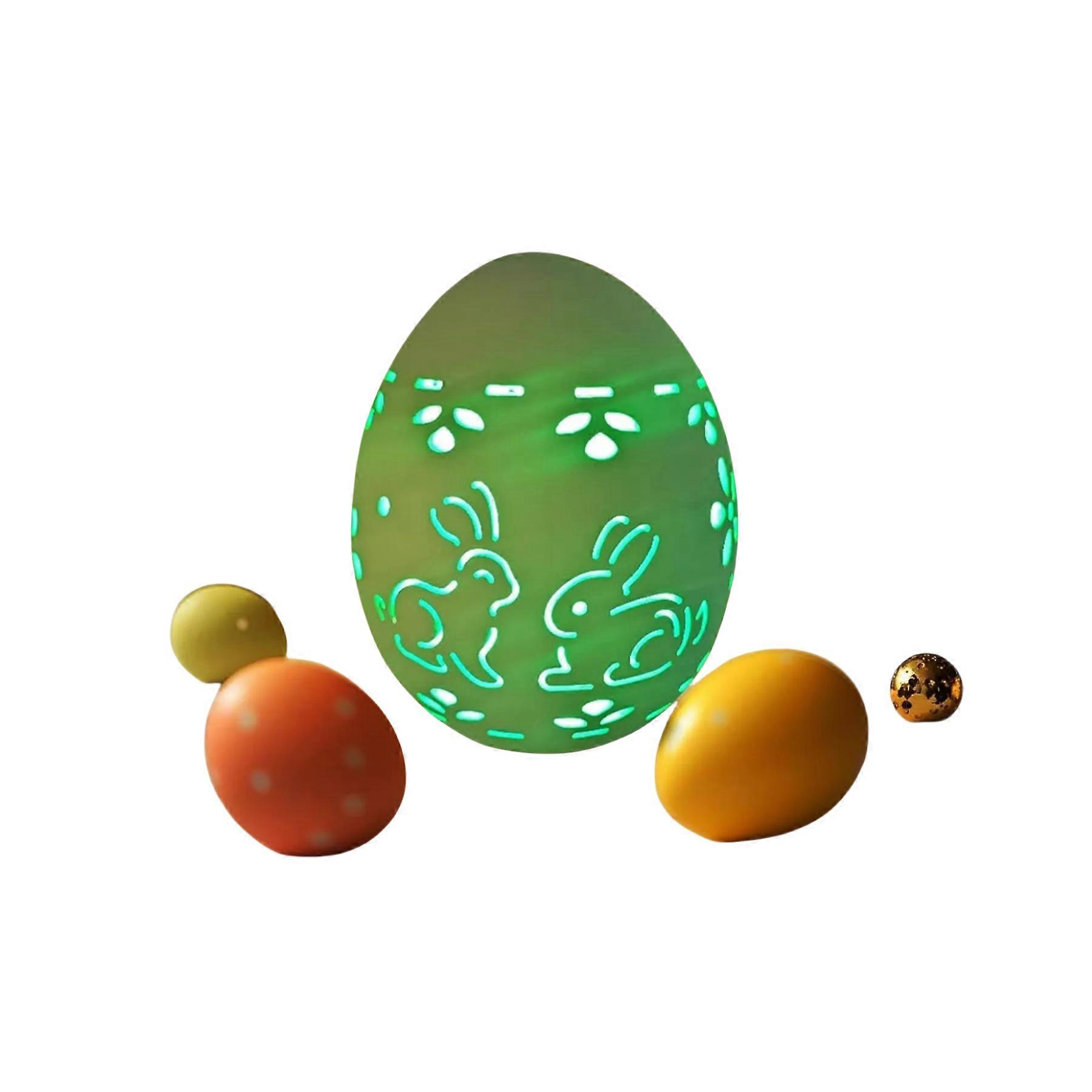 Easter Egg Night Light for Kids, LED Egg Light with Bunny Hollowed Easter Home