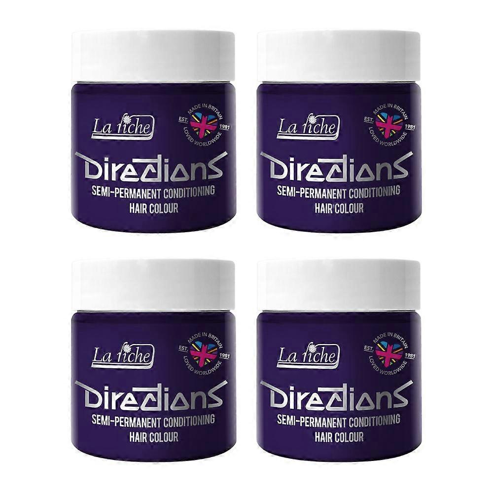 4 x La Riche Retninger Semi-Permanent Hårfarve 100ml Bøtter - Dyb Lilla