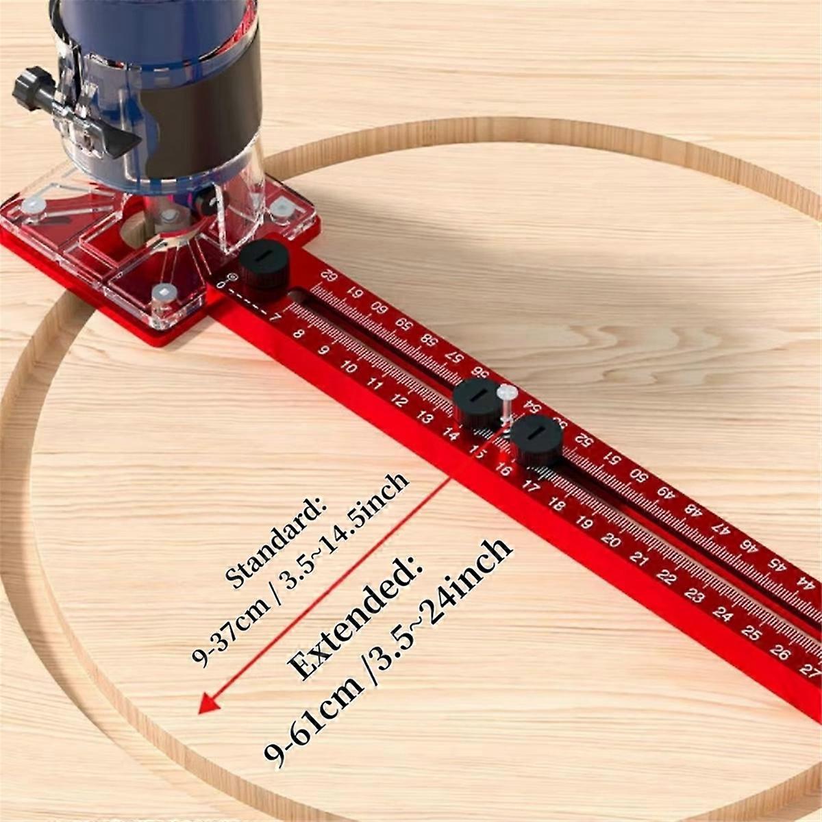 Router Milling Groove Bracket,9-61cm Radius Router Circle Cutting Jig