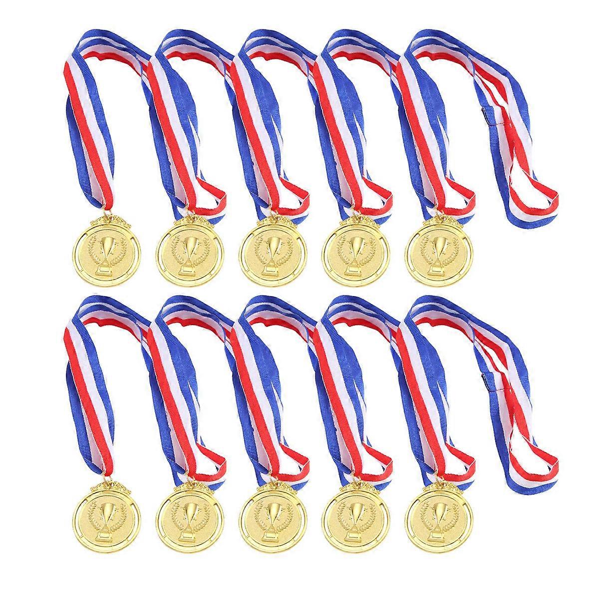 Médailles de récompense en métal avec ruban de cou style or argent bronze