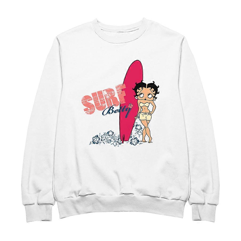 Betty Boop Surf Red Board Women's Sweatshirt