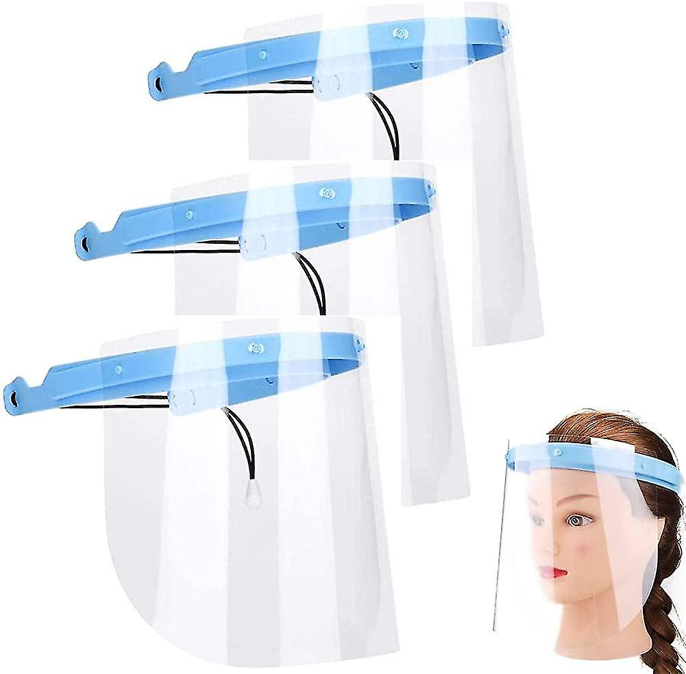 3pcs Plastic Visor Facial Screen Adjustable Eye Protection Transparent