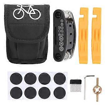 Fiets 16 in 1 Multifunctionele Bandenreparatie Tool Kit Fiets Lekke Band Reparatie Tool met Tas