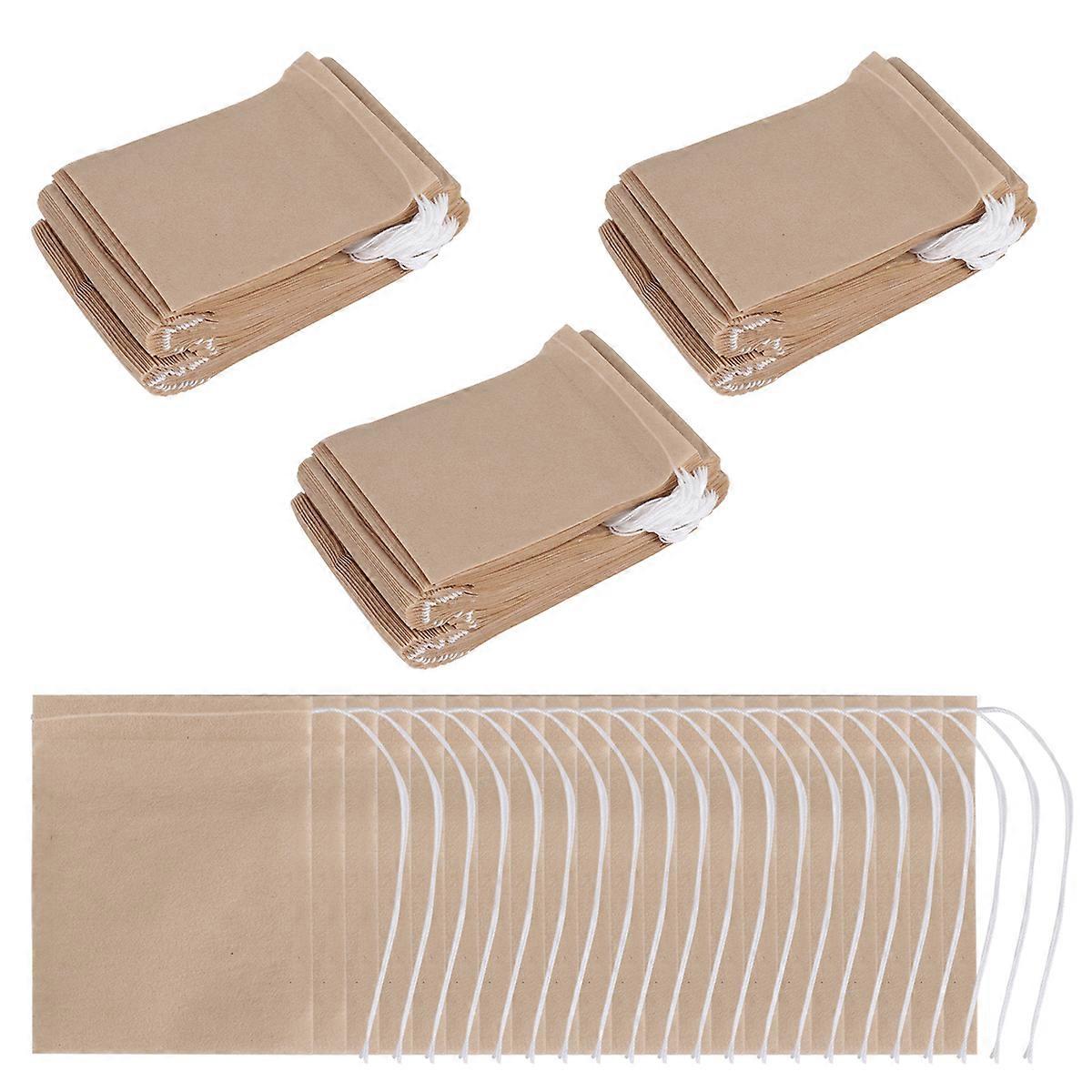 300 Pcs Tea Disposable Paper Tea Bag with Drawstring Unbleached Paper
