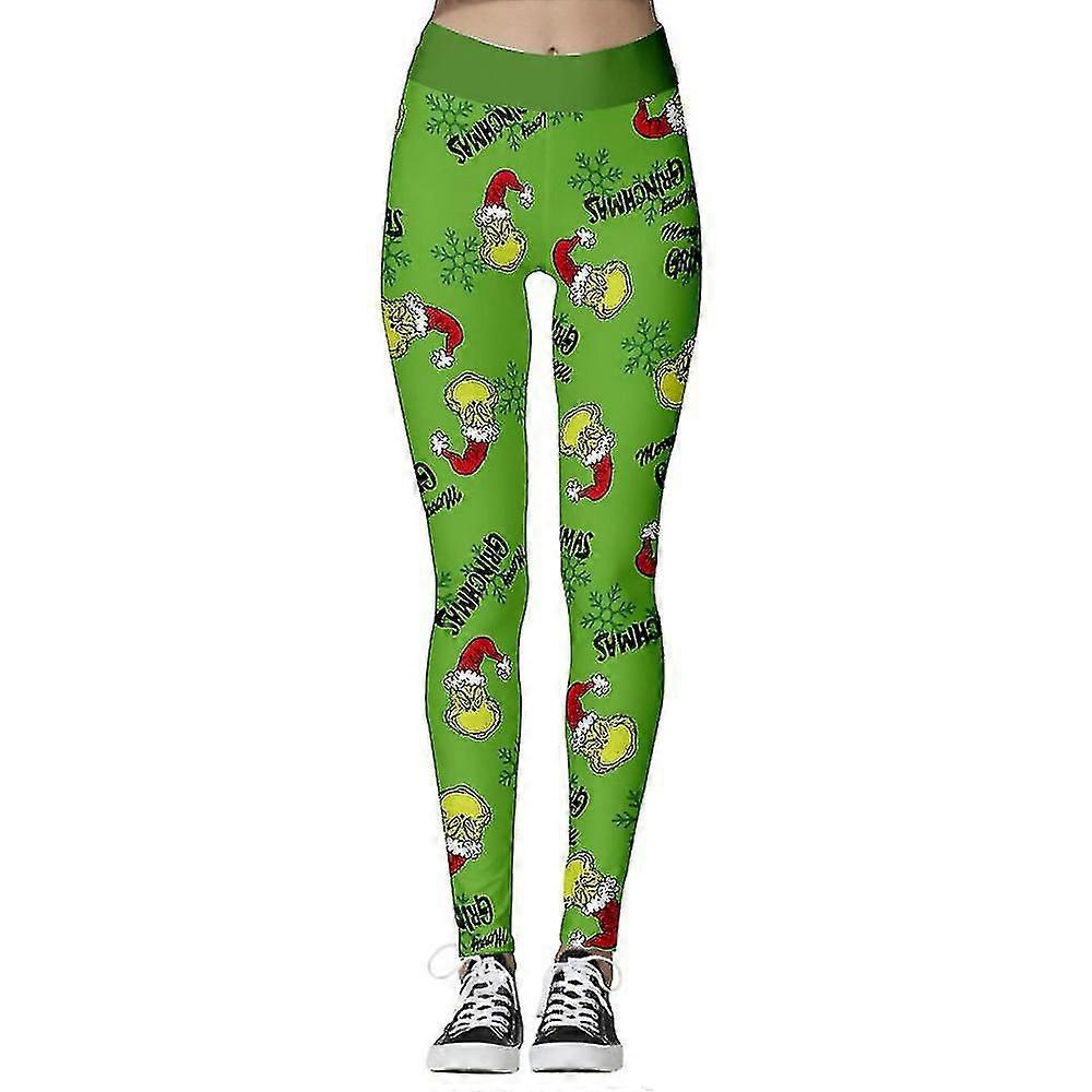 Kvinder Juleleggings Grinch Snowflake Printed Pants