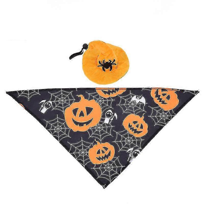 1set Pet Hat Bib For Halloween Decor