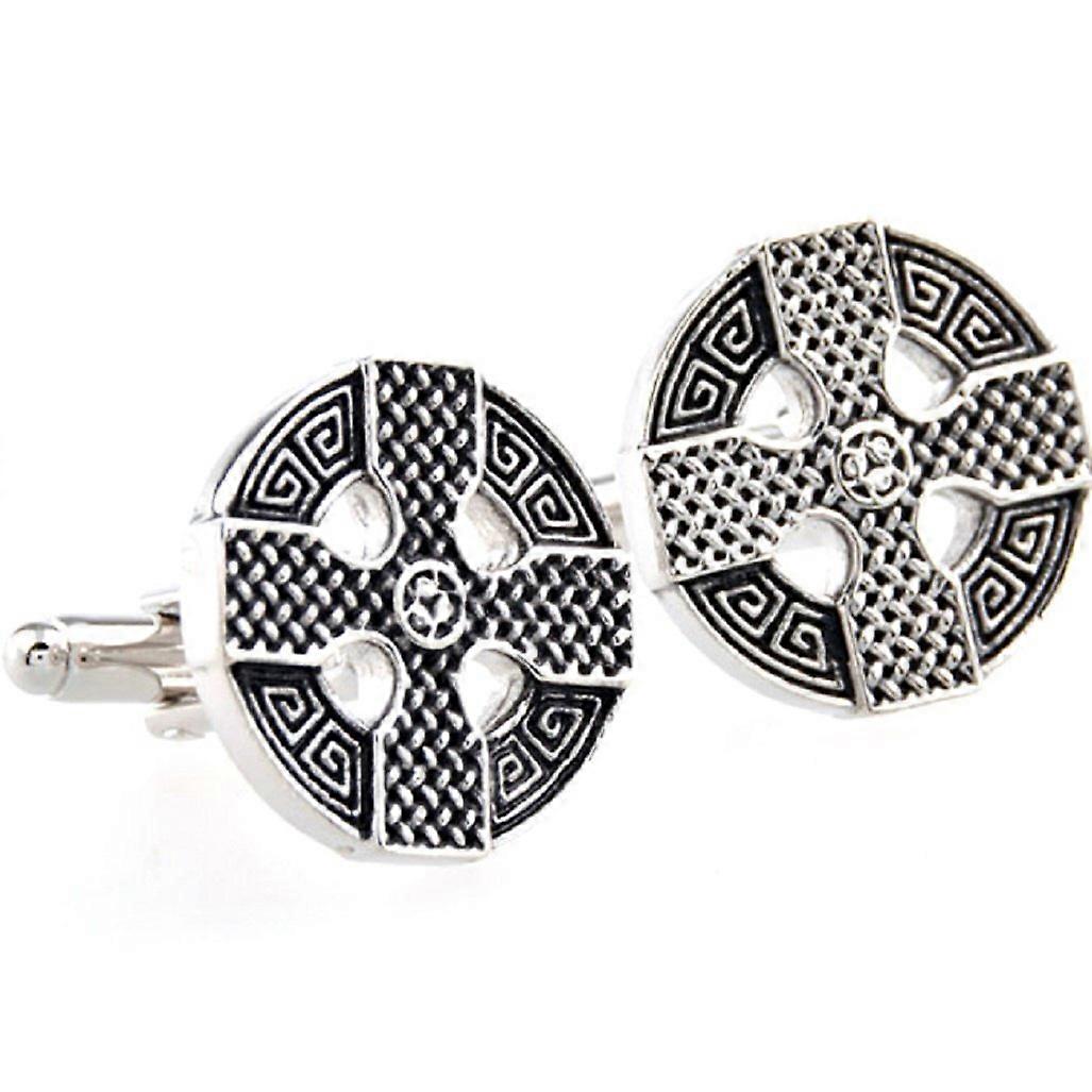 Pair of Celtic Cross Irish Cufflinks for Men as Gift