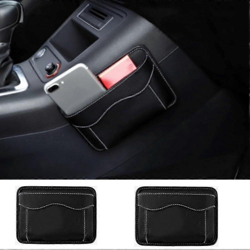PU Leather Car Side Pocket Organizer 2 Piece Set Small Size For Stowing And Tidying