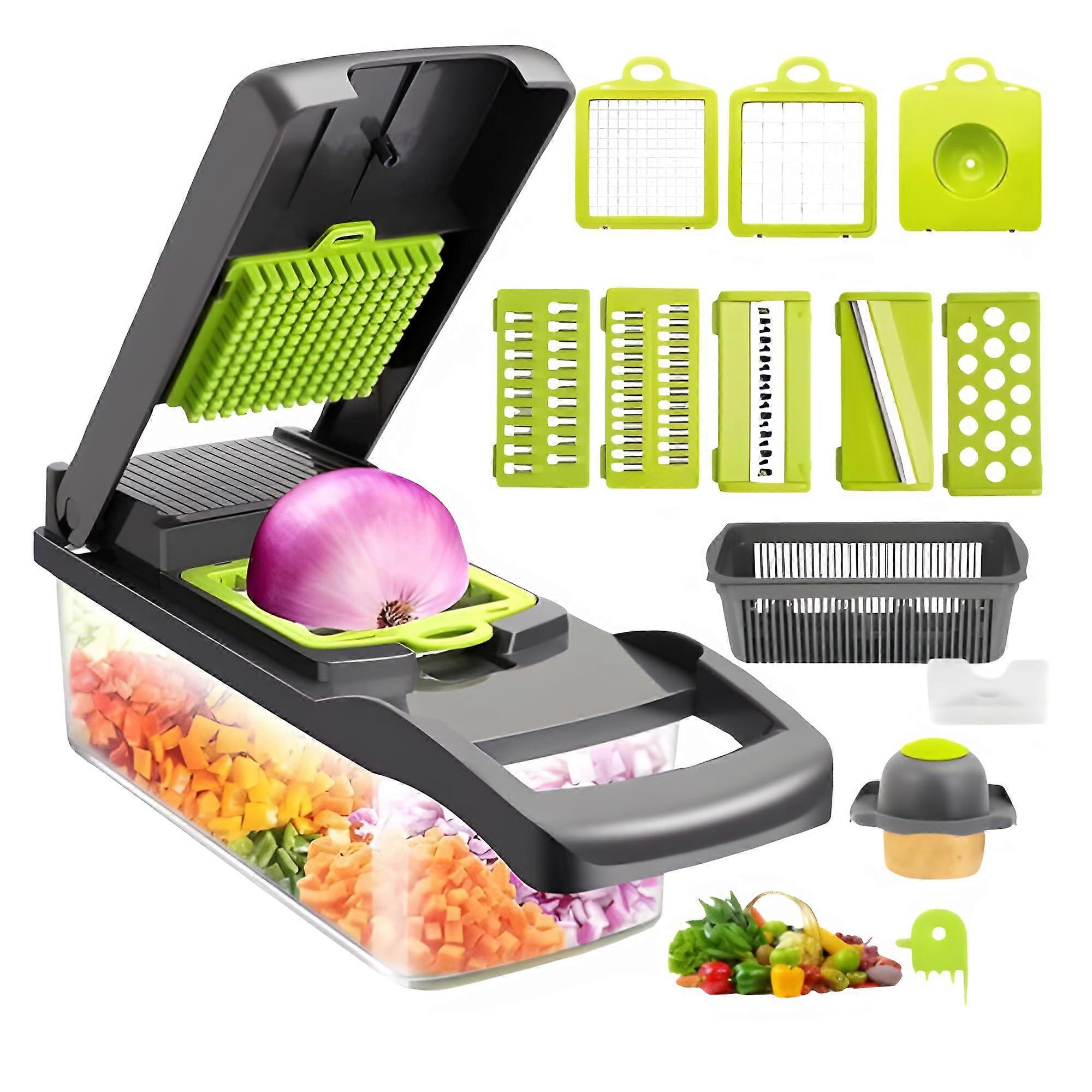 13 Pieces Multifunctional Vegetable Chopper Onion Slicer Veggie Chopper 13 IN 1