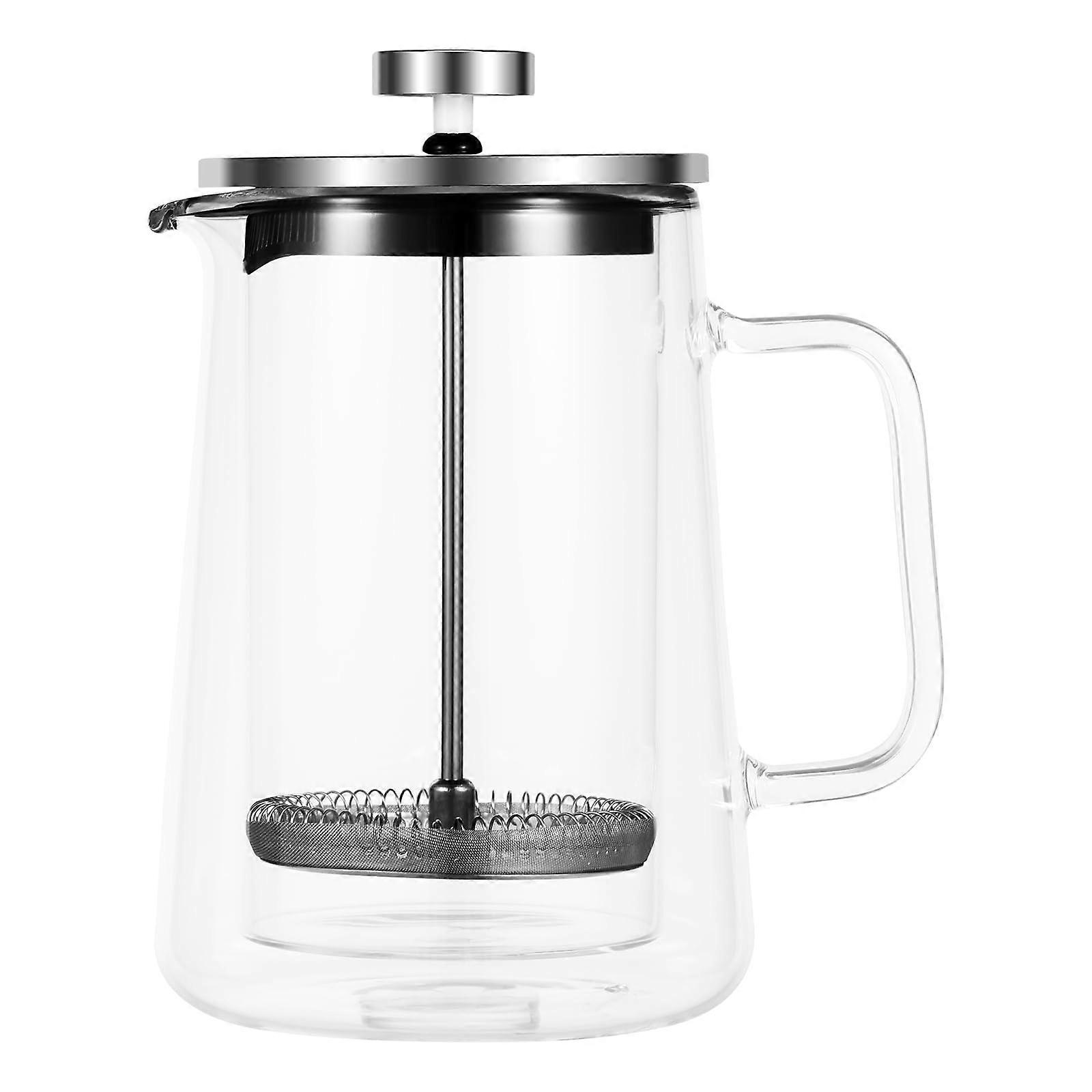 Double Wall Glass Coffee Press for Home Office Use 1000ml