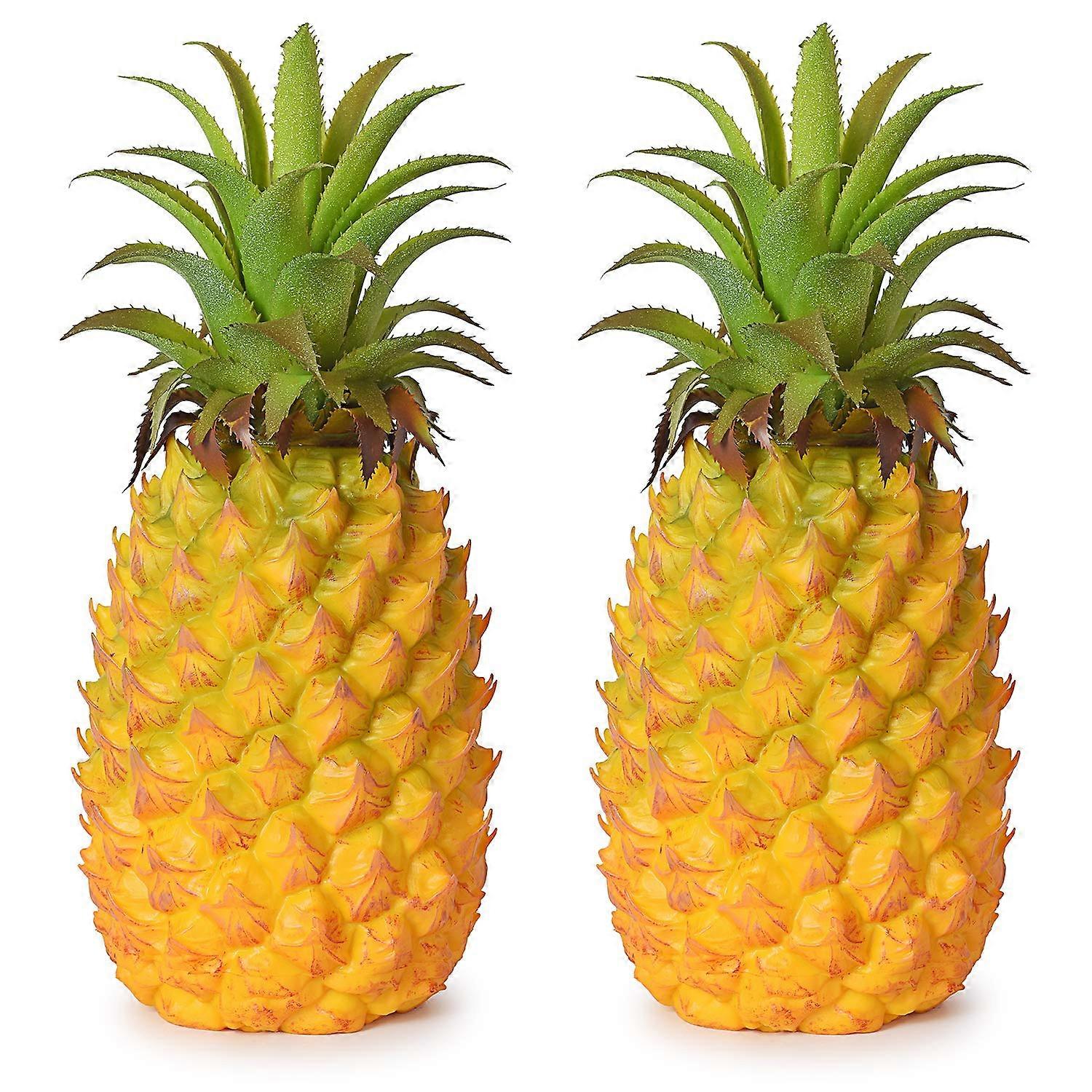 2 Pack Artificial Pineapple Realistic Home Cabinet Table Decoration 10.2'