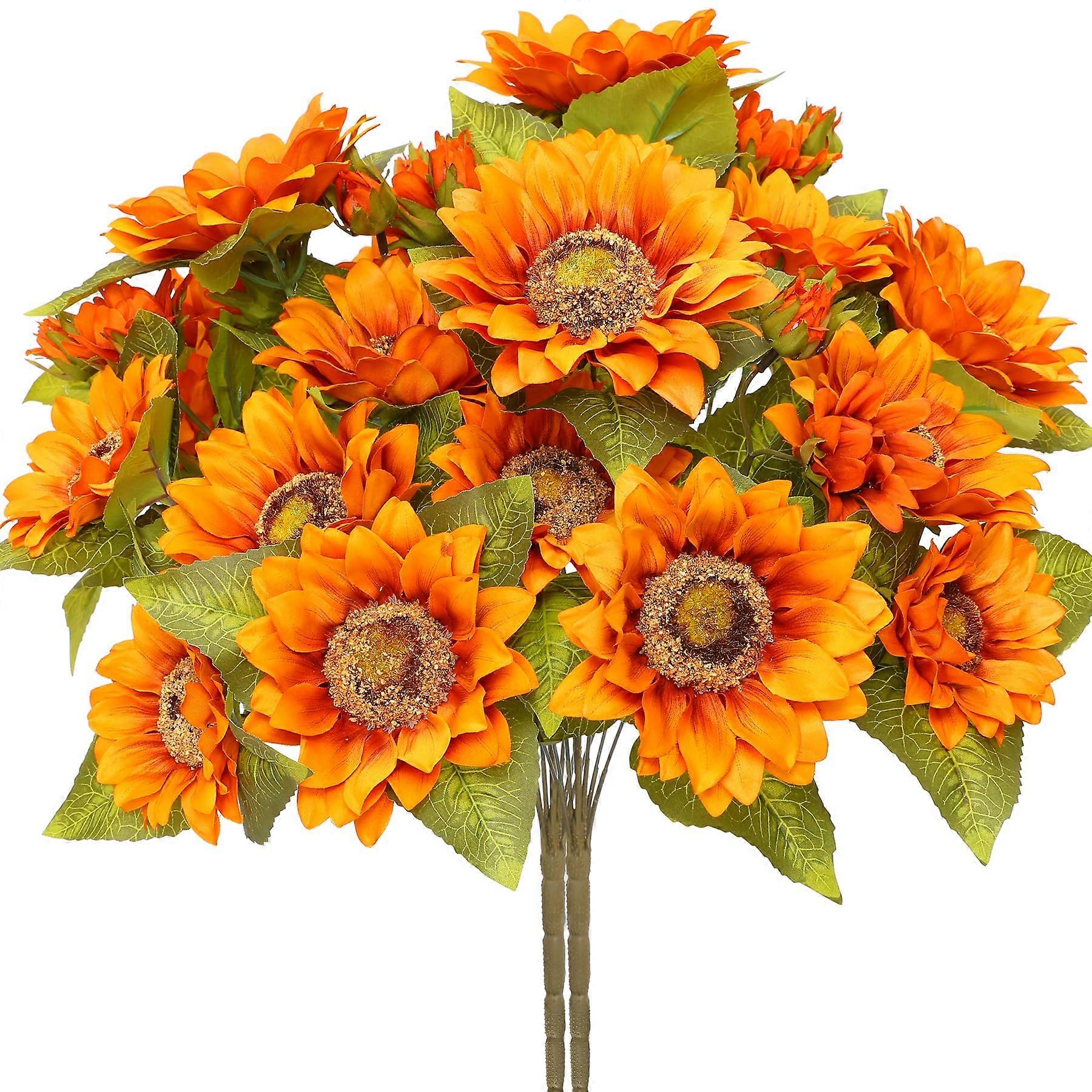 2 Pcs Large Realistic Artificial Flowers for Indoor Decor 18In