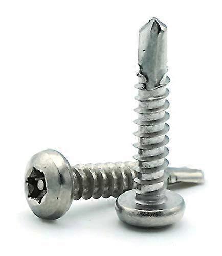 Torx Tamper Proof Security Pan Self Drilling TEK-3 Screws, 8 x 1-1/2 Inch, T-15, 410 Stainless Steel, Pack of 25