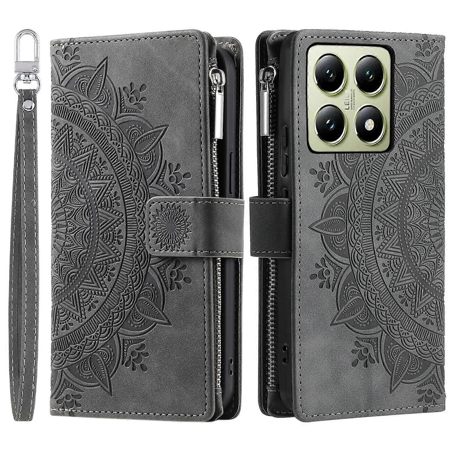 Multi-Card Totem Zipper Leather Phone Case