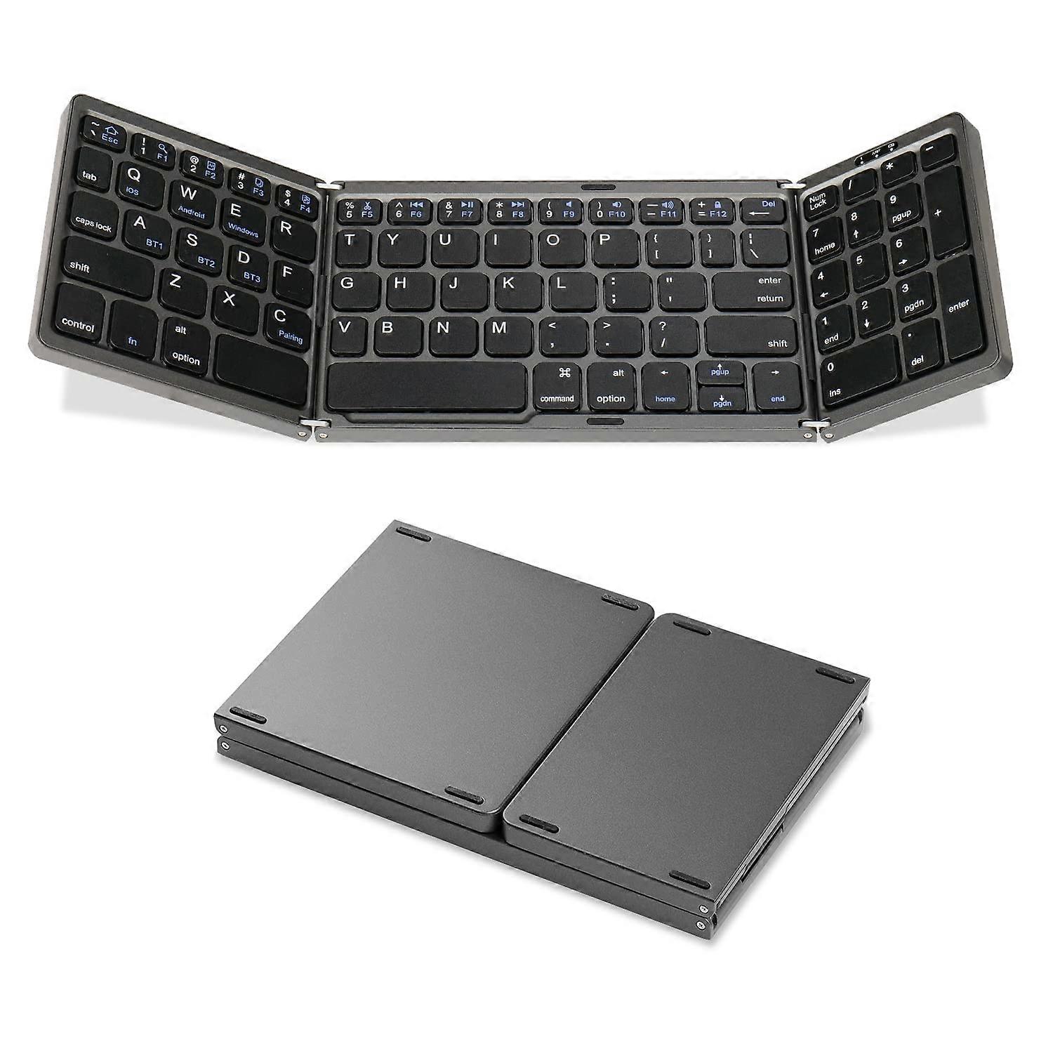 Keyboard for Laptop with Numeric Keypad Foldable Bluetooth Rechargeable,90 Days(Gray)