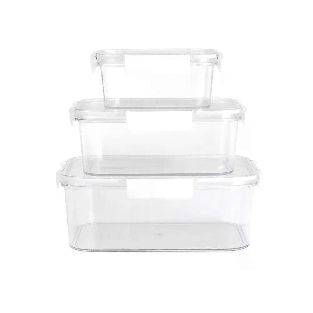 Livingandhome 3Pcs Transparent Stackable Bento Lunch Box Set