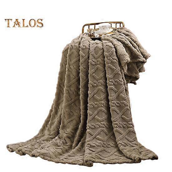 Nap Throw Blanket Double-sided Solid Color Thick Plush Three-Dimensional Embossing Machine Washable Office Home Bed Sofa Travel Cozy Warm Winter