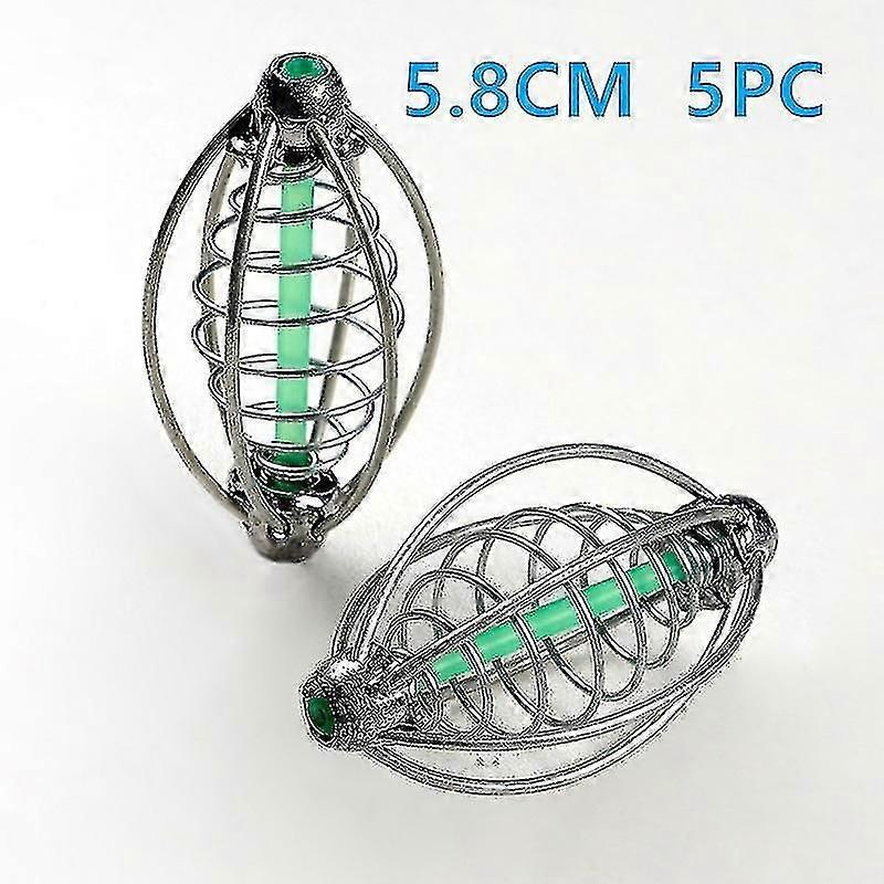 5pcs Carp Fishing Spring Feeder Bait Cage Stainless Steel With Lead Inline Method from SENZHE