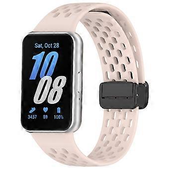 For Samsung Galaxy Fit 3 Hole Style Magnetic Folding Buckle Silicone Watch Band