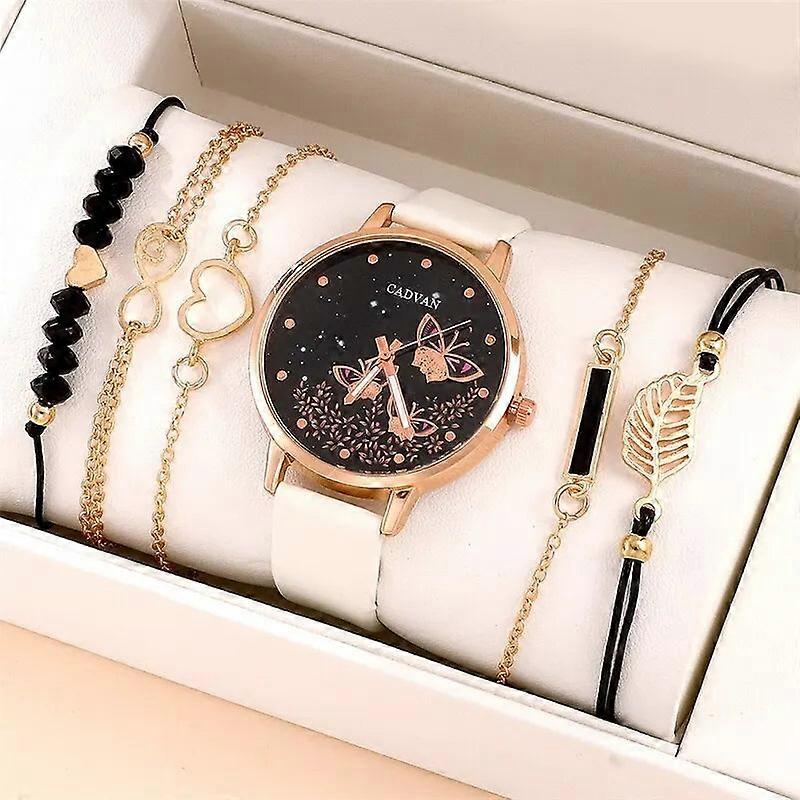 6Pcs Set Womens Watches Butterfly Bracelet