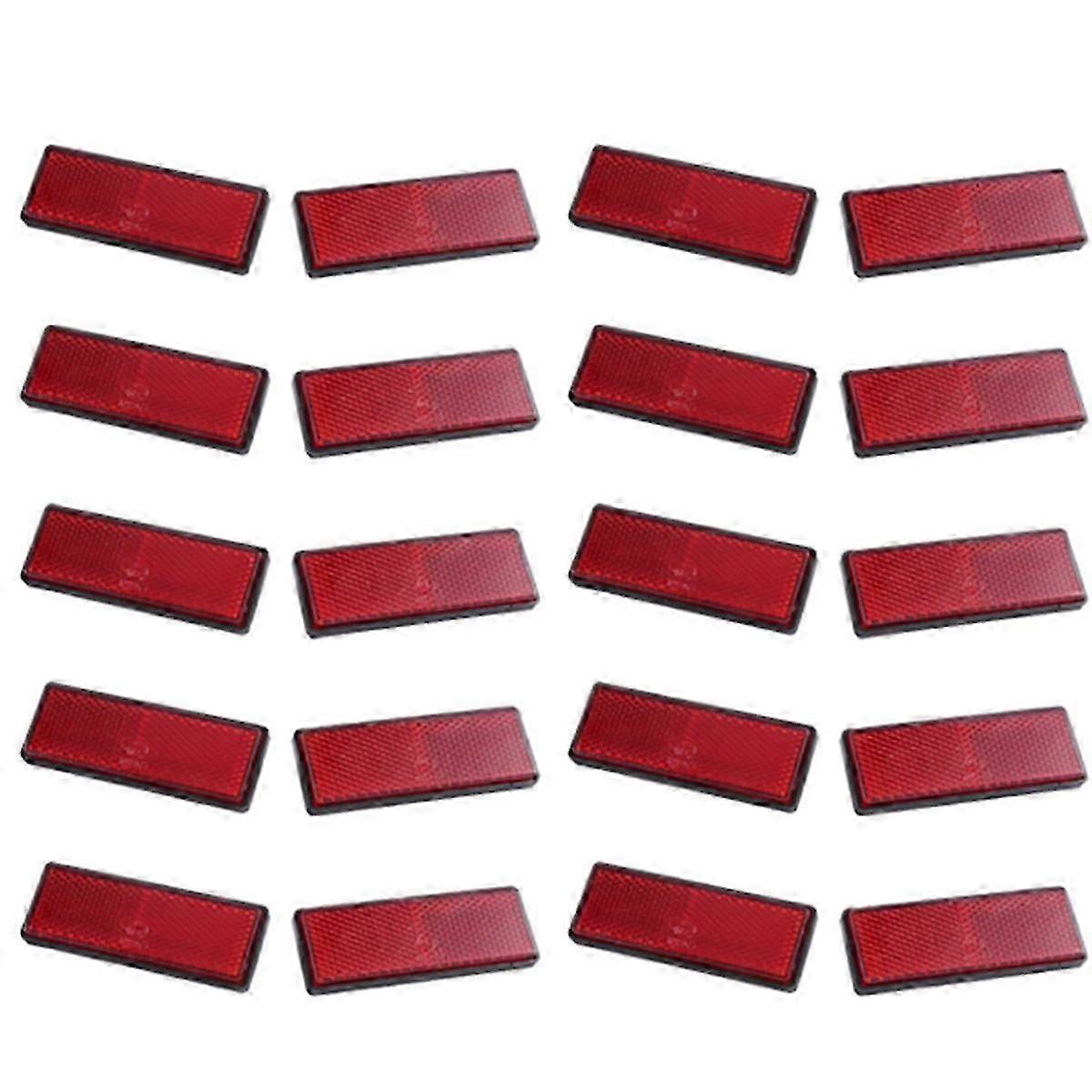 20 Pcs Rectangle Red Reflectors Universal for Motorcycles Atv Bikes Dirt Bikes