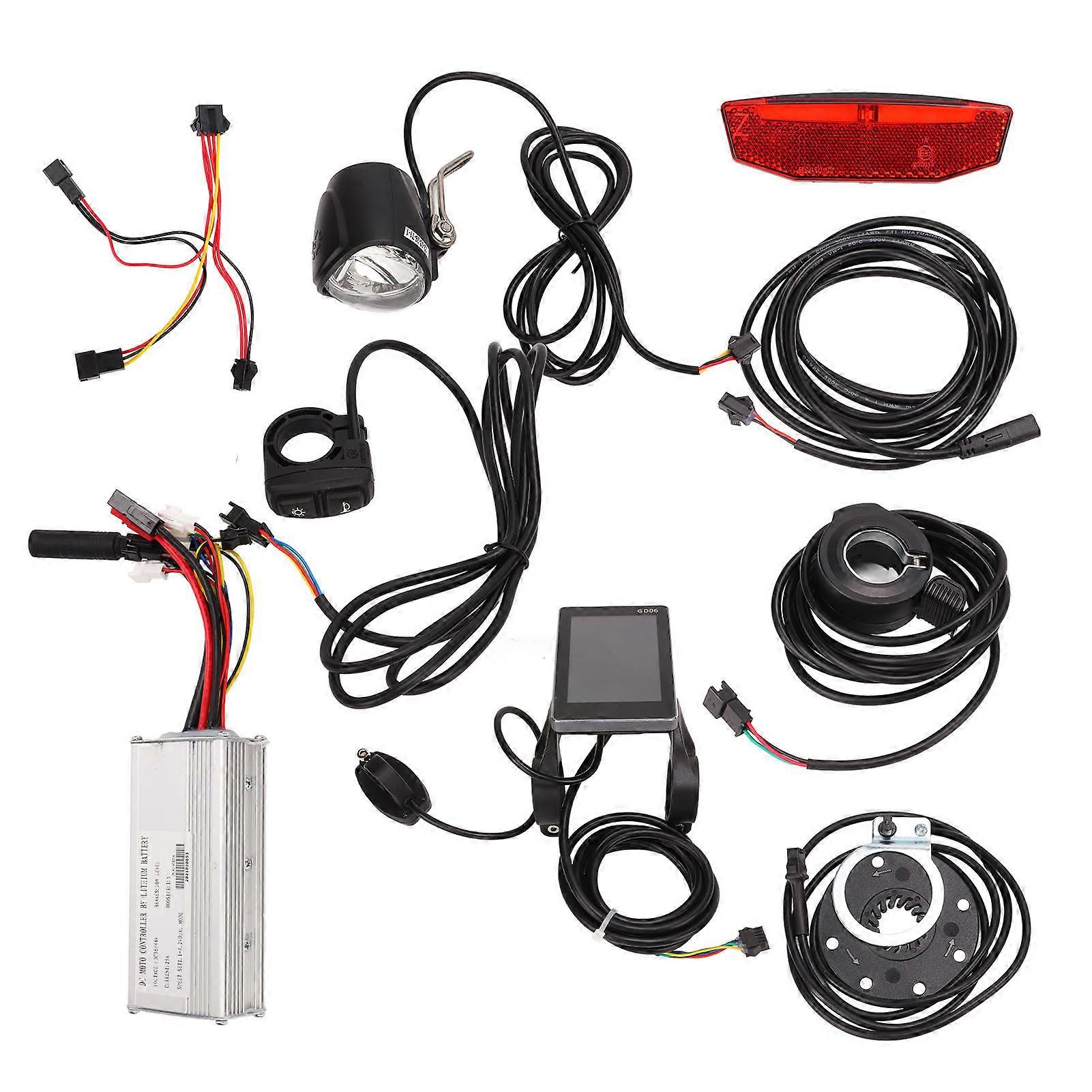 25A Electric Bike Motor Controller Set with GD06 Meter Lights Switch Brushless Motor Controller LCD Panel Kit 750W