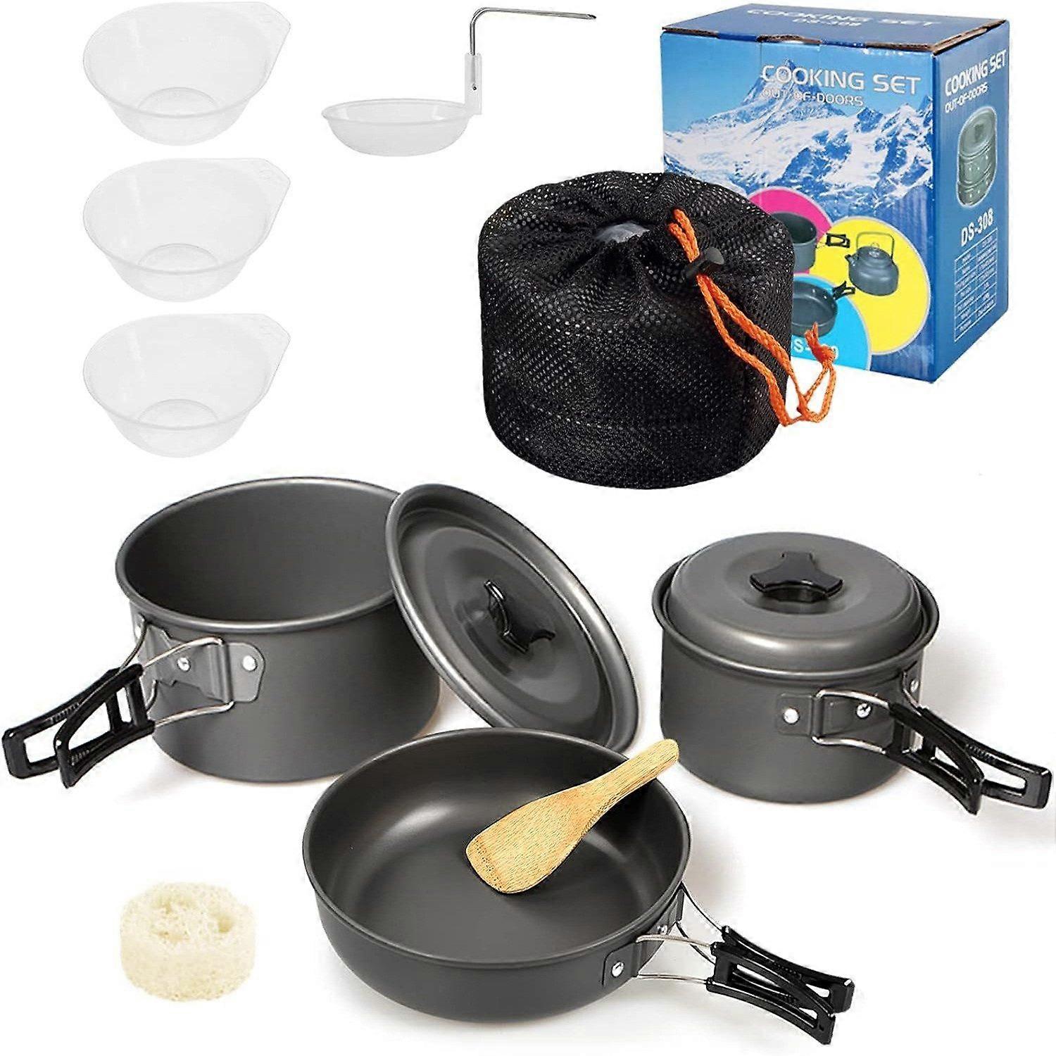 Pot set, camping cookware, outdoor cookware, camping accessories, outdoor tableware set
