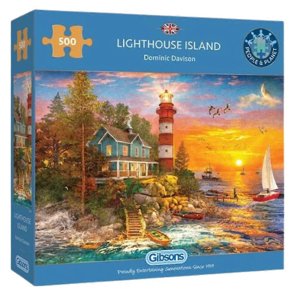 Lighthouse Island 500 pc Jigsaw by Gibsons