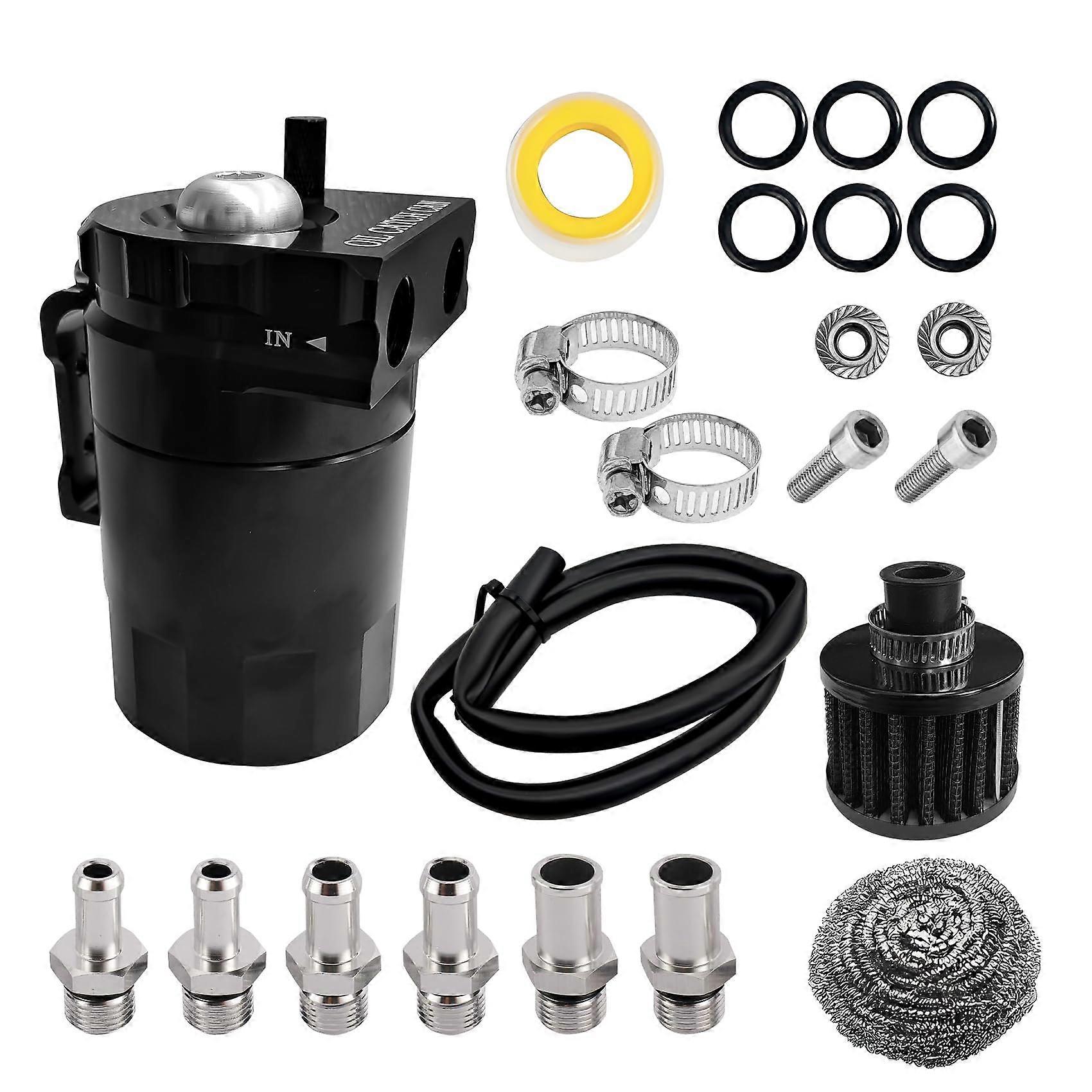 Oil Catch Can, Oil Catch Tank, Oil Separator Catch Can with Hose Kit, Universal 300ml