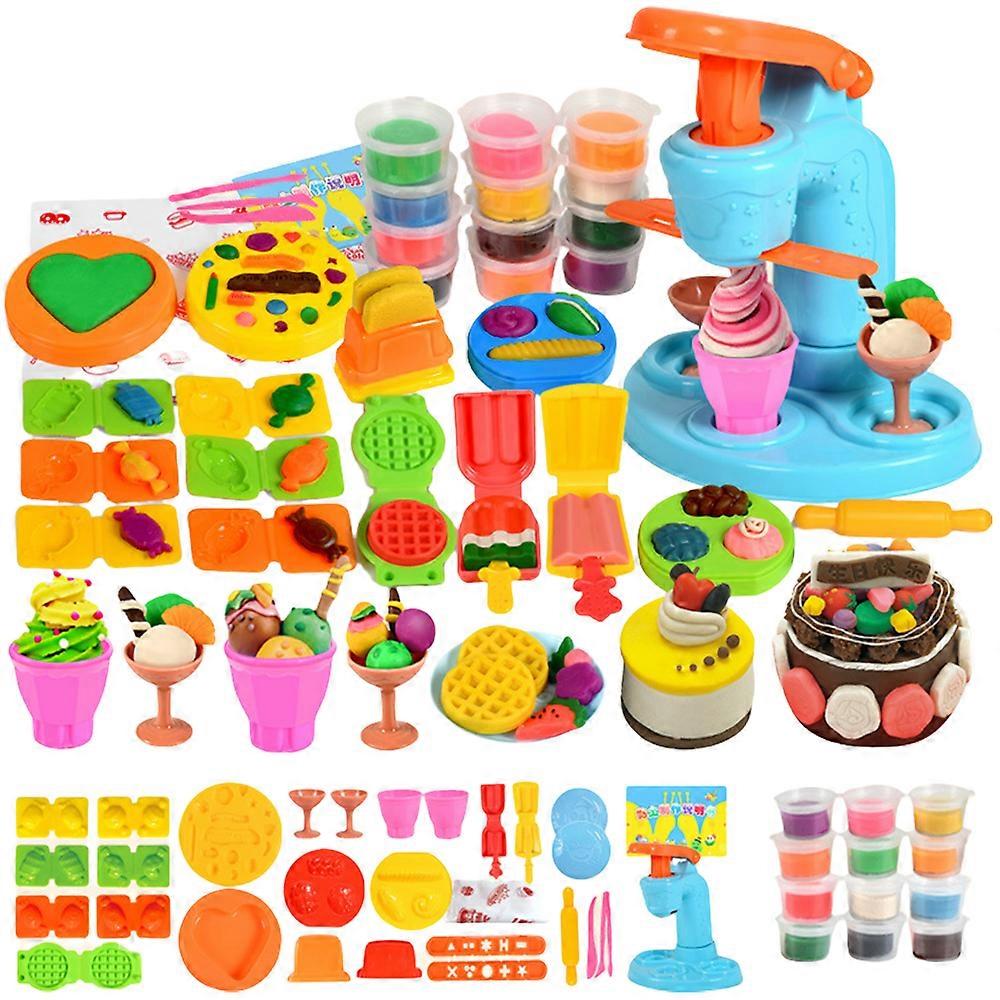 Creative plasticine set, noodle maker and accessories, multi-color