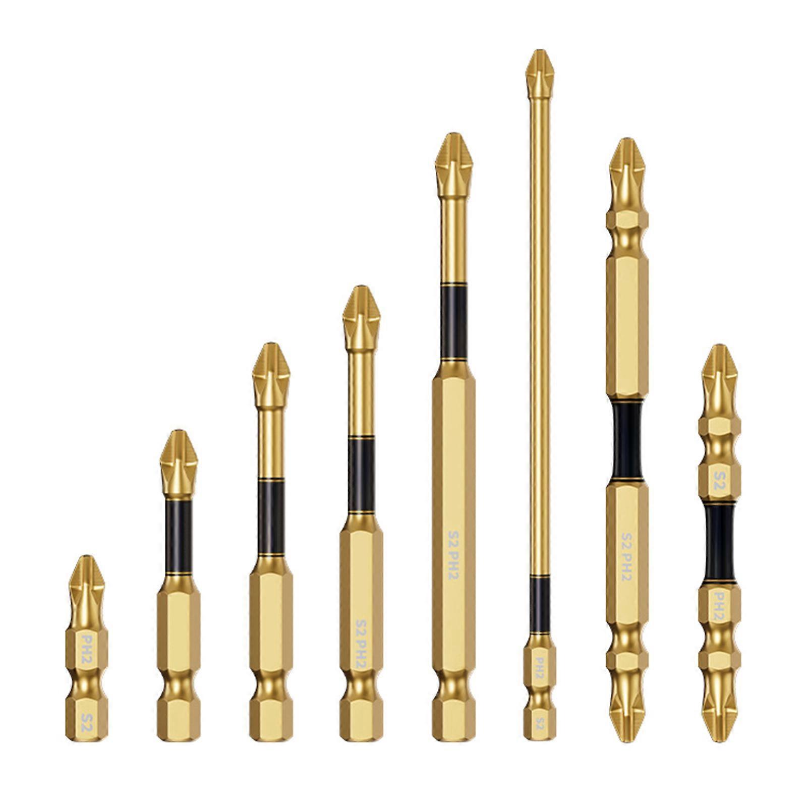 PH2 Bits Impacts Magnetic Bits Steel Crossed Head Drill Bits 30mm-100mm Long Screwdriver Bits 1/4 Hex Shank