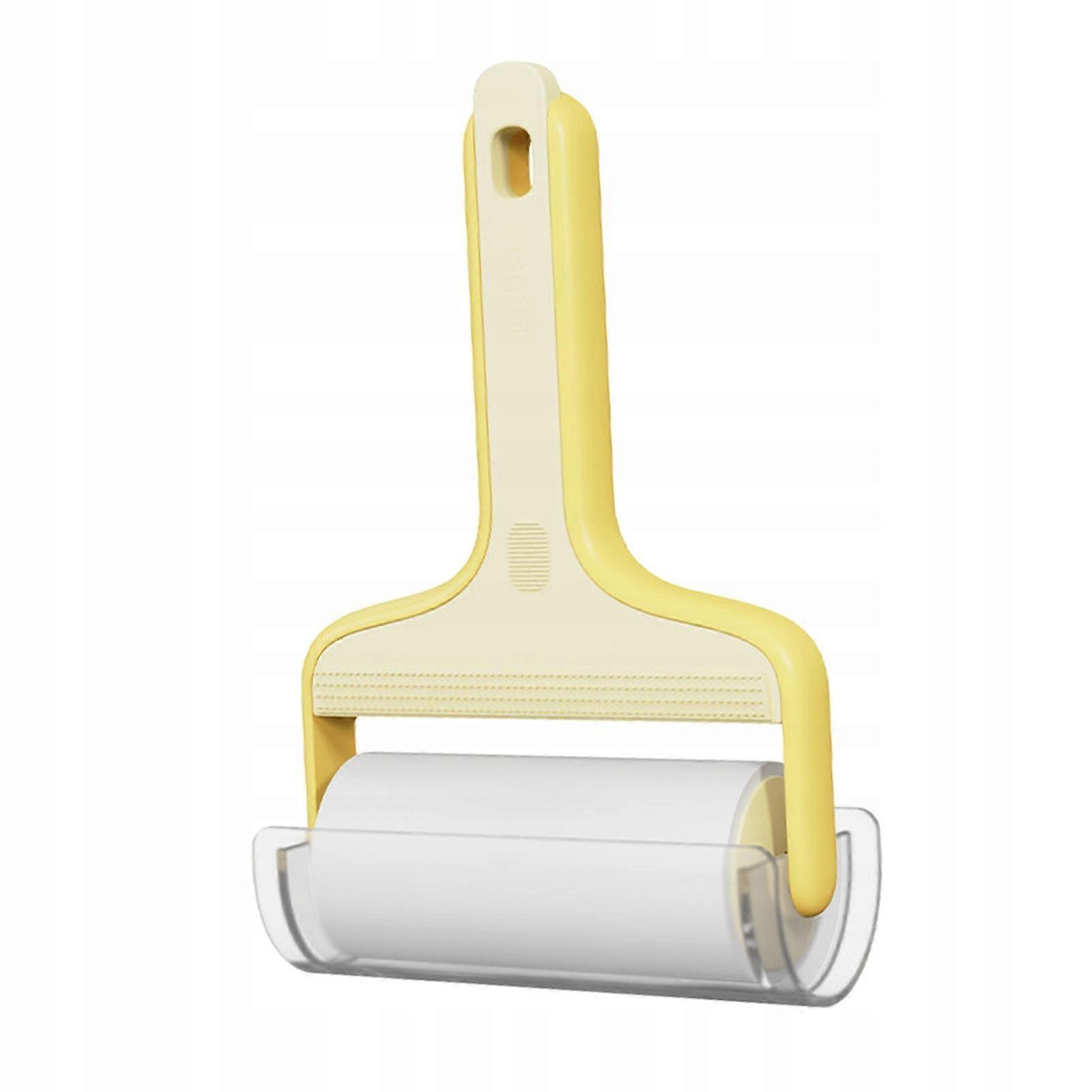 Sticky Lint Roller 60 Sheets Portable Scrap Remover Sticky Fuzz Yellow